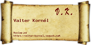 Valter Kornél névjegykártya